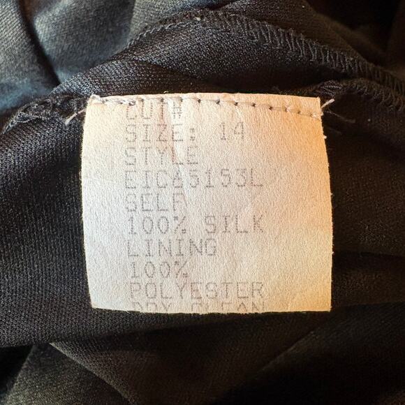 Tadashi Collection Vintage Maxi Silk Gown w Sequins, Beaded Lace, Pleats size 14 - Picture 15 of 16